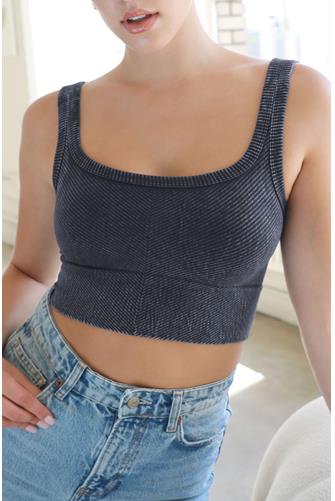 Vintage Chevron Crop Top VINTAGE DENIM