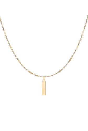 L Modernist Monogram Pendant Necklace GOLD