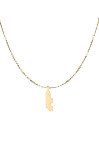 T Modernist Monogram Pendant Necklace GOLD