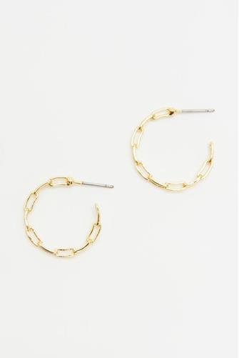 Airy Link Hoop Earrings GOLD