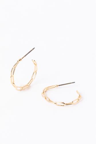 Airy Link Hoop Earrings GOLD
