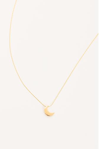 Solid Moon Charm Necklace GOLD