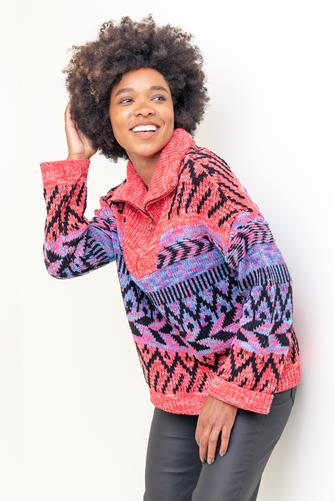 Nash Half Zip Sweater in Tropical Sunset TROPICAL SUNSET