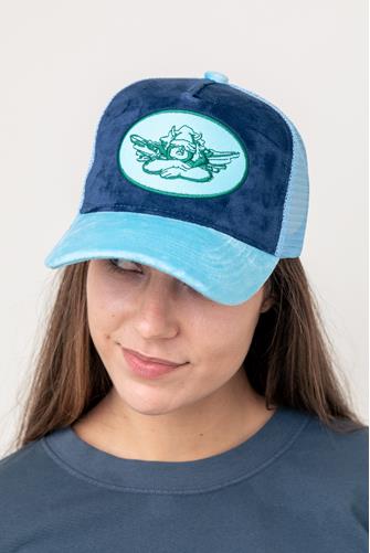 Velour Trucker Hat BLUE