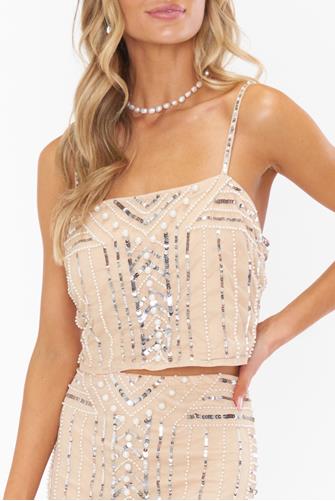 Pearly Top WHITE PEARL SEQUIN