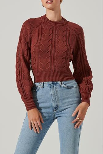 Inez Cutout Tie-Back Sweater RUST