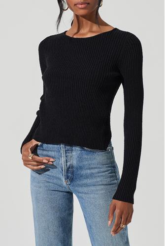 Lynette Open Back Sweater BLACK