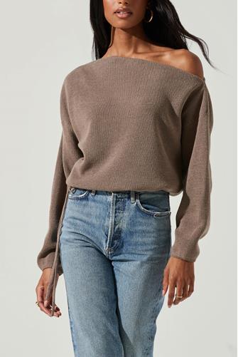 Brooklyn Boatneck Sweater TAUPE