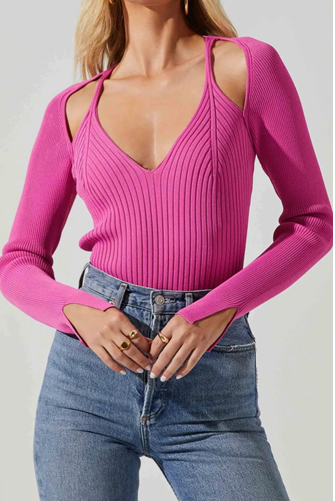 Estefania Tank Cut Out Sweater HOT PINK