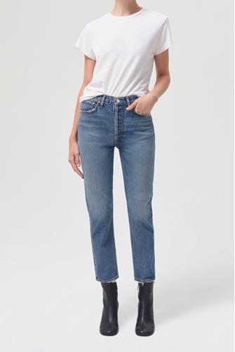 Riley High Rise Straight Crop Jean in Collective COLLECTIVE