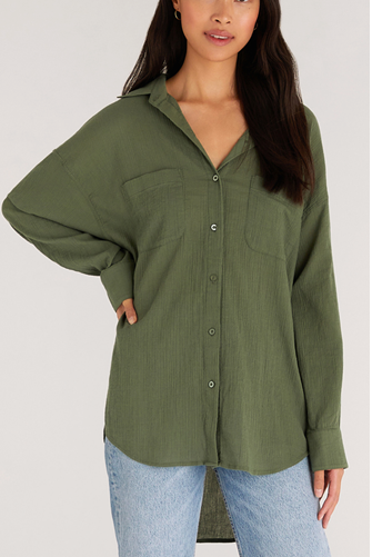 Lalo Button Up Top FOREST