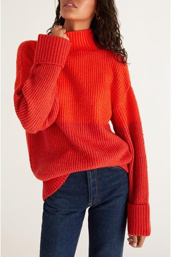 Poppy Striped Sweater LIPSTICK RED