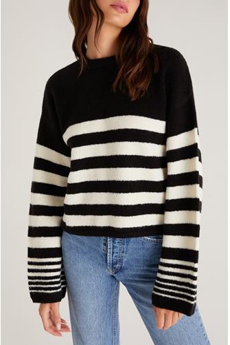 Alivia Striped Sweater BLACK