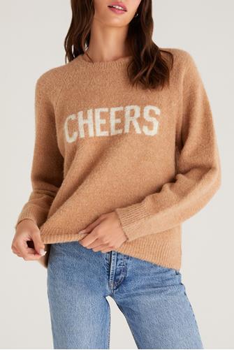 Lizzy Cheers Marled Sweater SADDLE