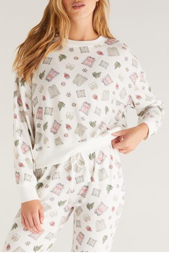 Elle Cozy Vibes Long Sleeve Top VANILLA ICE
