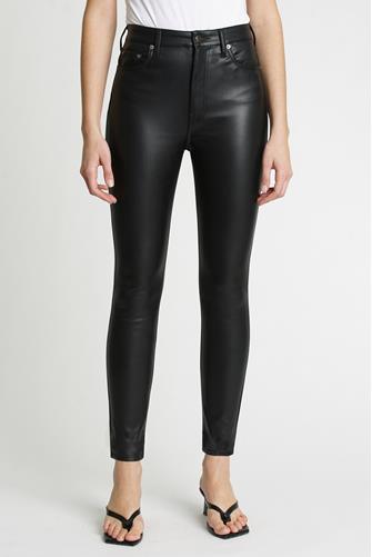 A-line High Rise Skinny Pant In Slate Black Leather SLATE BLACK