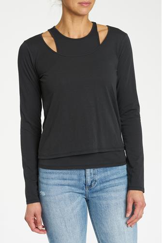 Leah Long Sleeve Top WASHED BLACK