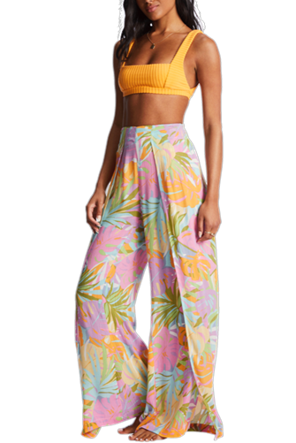Split Spirit Printed Slit Leg Pant WHITE MULTI