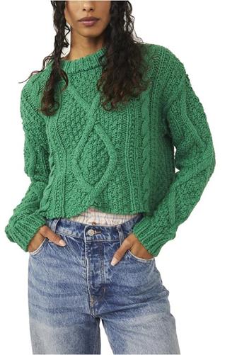 Cutting Edge Cable Sweater GREEN