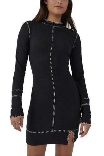 Miranda Sweater Long Sleeve Mini Dress BLACK