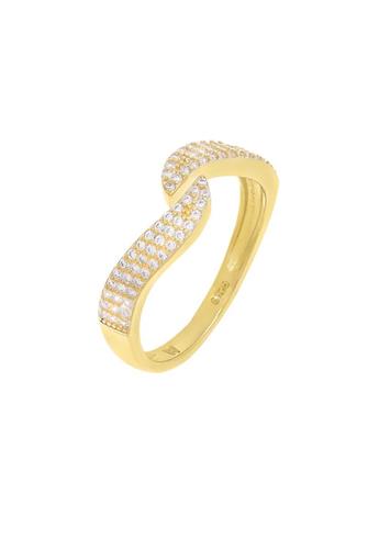 Pave Wave Open Ring 