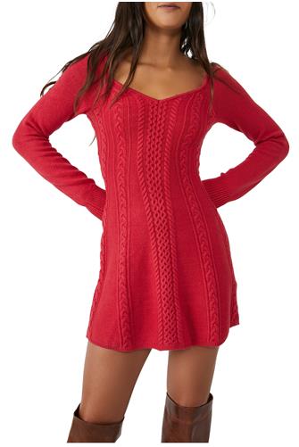 Small World Mini Dress CRANBERRY