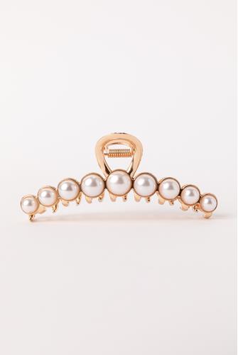 Milano Jaw Clip PEARL/GOLD