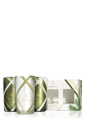 Fraiser Fir Frosted Plaid Votive Trio 2oz. FRASIER FIR