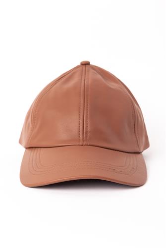 Leather Baseball Hat BROWN