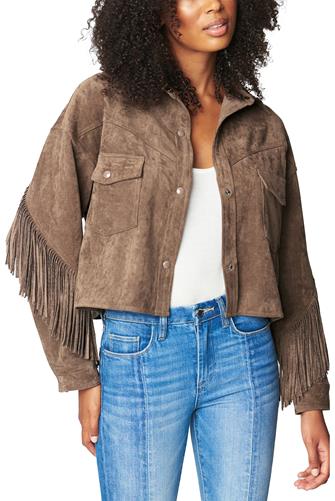 Hot Cocoa Fringe Suede Jacket HOT COCOA