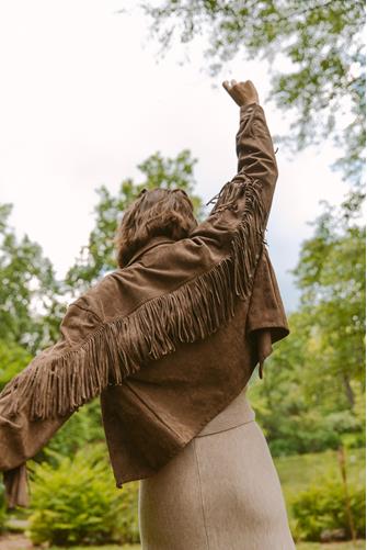 Hot Cocoa Fringe Suede Jacket HOT COCOA