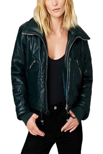 Show and Tell Faux Leather Bomber 