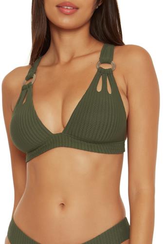 Line In The Sand Banded Halter Top CACTUS