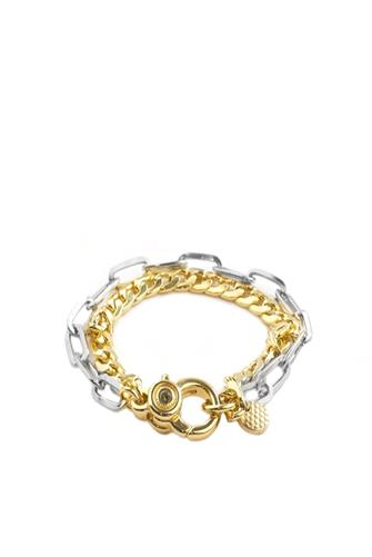 Mixed Metal Double Bracelet SILVER/GOLD