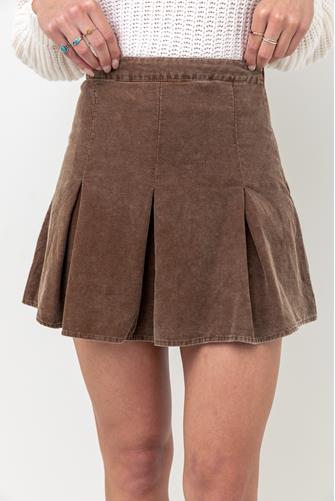 Cord Tennis Skirt BROWN