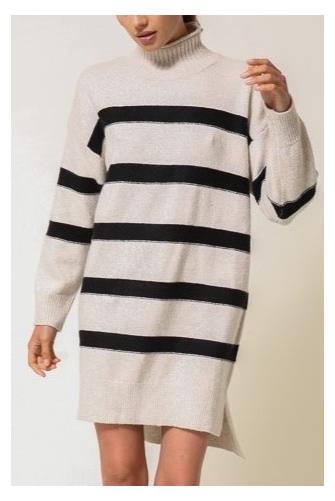 Rosie Sweater Dress OATMEAL/BLACK