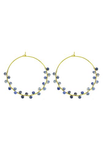 Blue Crystal Hoop Earrings BLUE