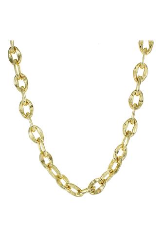 Gold Hammered Link Necklace GOLD