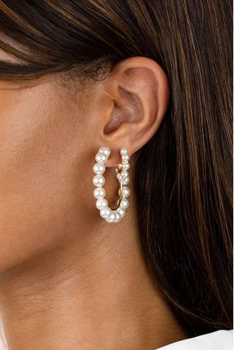 Mini Pearl Hoop Earrings 
