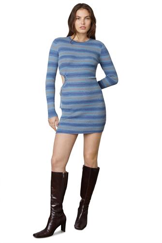 Bonet Long Sleeve Stripe Sweater Dress NAVY