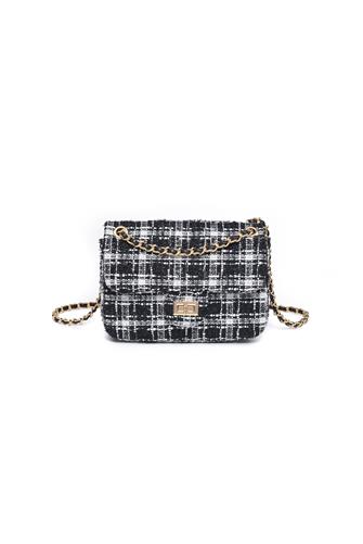 Alexina Tweed Cross Body BLACK /WHITE TWEED