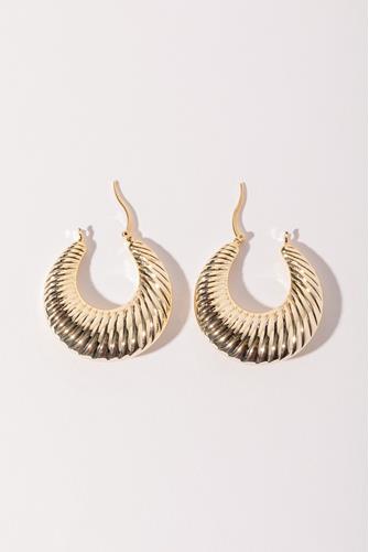 Gold Shrimp Hoop Earrings GOLD