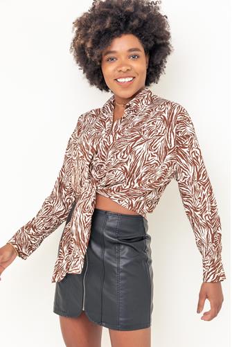 Issa Button Up Top BROWN