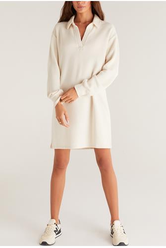 Aspen Sweatshirt Dress ADOBE WHITE