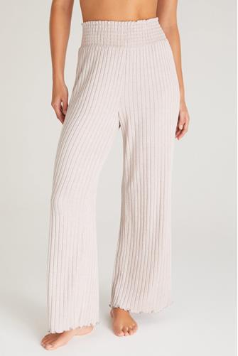 Dawn Smocked Rib Pant HEATHER TAUPE
