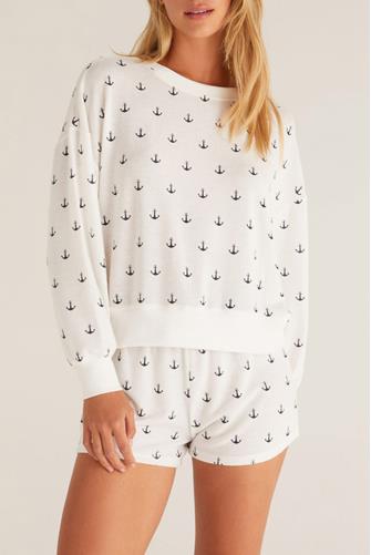 Elle Anchor Long Sleeve Top CLOUD DANCER