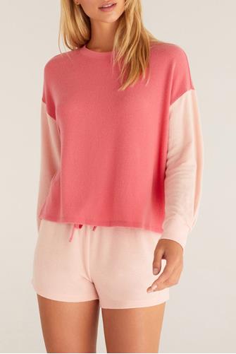 Colorblock Long Sleeve Top PINK CANDY