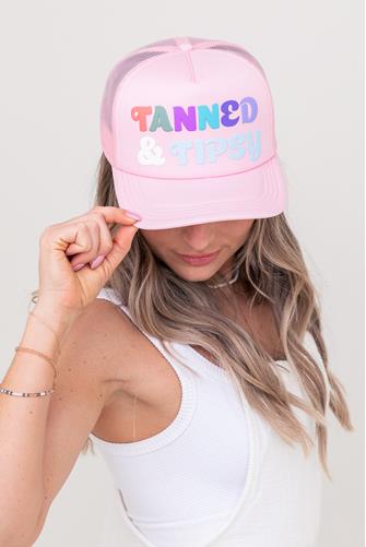 Tanned & Tipsy Trucker Hat PINK