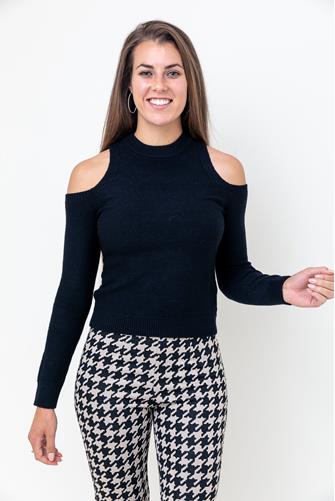 Daria Cut Out Pullover Sweater BLACK
