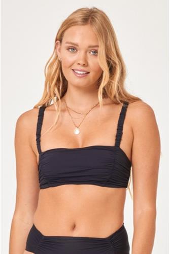 Joanna Ruched Tube Brallette-Black BLACK